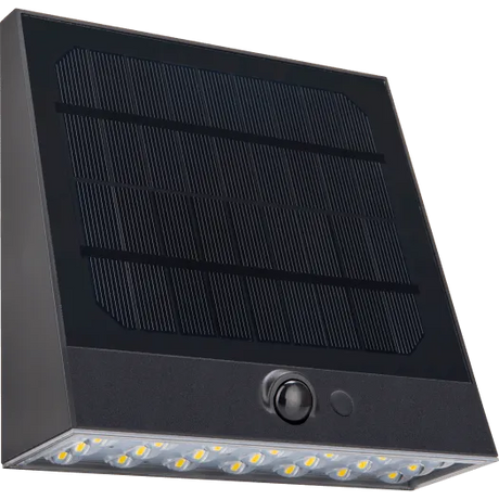 Luceco Stealth Decorative Outdoor Solar Wall Light - Black | LEXSWW100B30