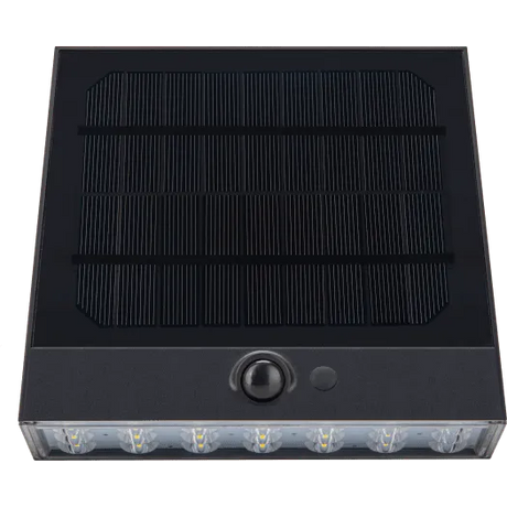 Luceco Stealth Decorative Outdoor Solar Wall Light - Black | LEXSWW100B30