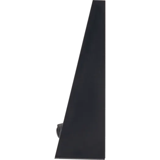Black triangular Luceco Stealth solar wall light mounted at an angle against white background, modern minimalist design with integrated solar panel