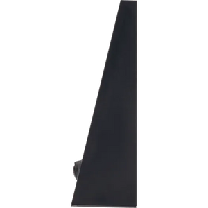 Black triangular Luceco Stealth solar wall light mounted at an angle against white background, modern minimalist design with integrated solar panel