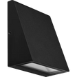 Luceco slate grey outdoor decorative wedge wall light 3W mounted on white background showing modern angular design with downward facing opening