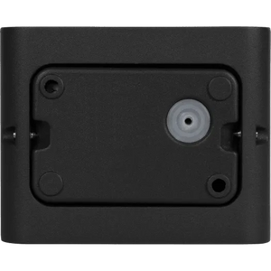 Luceco outdoor LED up and down wall light showing black mounting plate with grey diffuser lens and installation holes