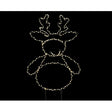 Lumineo Micro LED Reindeer Stake outdoor decoration featuring warm white lights outlining a reindeer silhouette with antlers, head and body against a black background, 47cm tall with ground stake