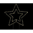Lumineo Micro LED Star Stake outdoor decoration featuring warm white LED lights arranged in nested star pattern, 77cm tall with ground stakes on black background