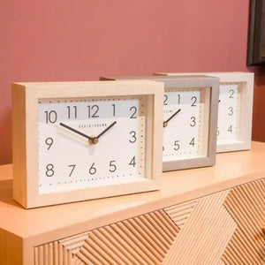 Tara Lane Baker and Brown Mantel Clock - Limestone | TL6337