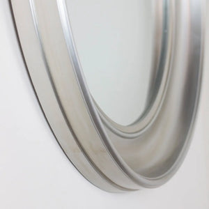 Tara Lane Lyla Round Mirror 90cm in champagne gold with layered curved metal frame design against white background