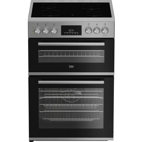 Beko 60cm Double Oven Electric Ceramic Cooker - Silver | FDC6731S