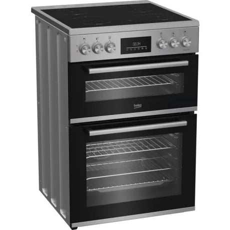 Beko 60cm Double Oven Electric Ceramic Cooker - Silver | FDC6731S