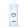 Ecovacs Deebot Deep Cleaning Solution 1 litre bottle with white cap and blue label featuring product name and clean water tank indicator on light blue cylindrical container