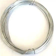Coil of galvanised steel garden tying wire 1.6mm diameter, 14 metre length, silver-grey metal wire bundled and secured with tie wraps