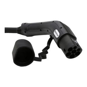 Black Platinet 11kW Type 2 electric vehicle charging cable with 5 metre cord, connector head with multiple charging ports and protective rubber boot cover shown against white background