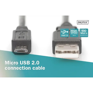 Digitus USB A to Micro USB B Charging Cable 1.8 Metre | 38368