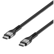 Manhattan USB-C to USB-C charging cable 2 metre black braided nylon with metal connectors 240W power delivery