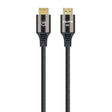Manhattan Ultra High Speed HDMI 8K cable with black braided nylon jacket and gold-plated connectors, 2 metres length shown on white background