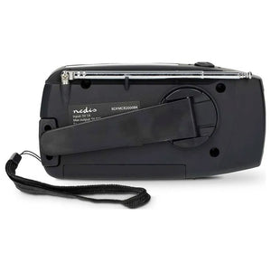 Nedis Emergency Crank Solar FM/AM Radio - Black | 471447