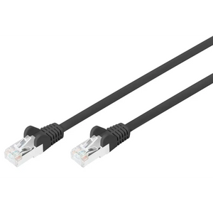 Digitus CAT6 black network ethernet cable 2 metre with molded RJ45 connectors and gray strain relief boots