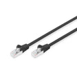 Digitus CAT6 network cable 5 metre with black sheathing and RJ45 connectors featuring strain relief boots shown against white background