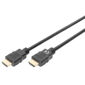 Black HDMI to HDMI Ethernet cable with gold-plated connectors, 3 metre length, showing both male connectors with ribbed grip design against white background