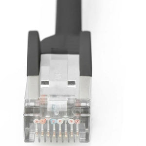 Digitus CAT6 network ethernet cable 1 metre with gray and white RJ45 connector head showing copper pins on white background