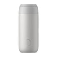 Chilly's Coffee Cup Series 2 500ml insulated travel bottle in granite grey with stainless steel finish and moon logo detail on front