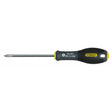 Stanley FatMax Phillips screwdriver with black and yellow handle, metal shaft, and PH1 x 100mm tip on white background