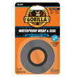 Gorilla Waterproof Wrap and Seal self-fusing silicone tape in black, 1 inch by 8 feet roll, displayed on orange and black product packaging with gorilla logo