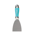 Bihui 3 inch putty and paint scraper with turquoise grip handle and stainless steel blade on white background