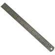 Dargan steel rule 12 inch metric measuring ruler with grey metal construction and numbered centimeter markings, displayed at an angle on white background