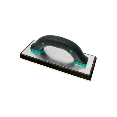 Bihui grout float with black TPR handle and turquoise accents, featuring a white foam base and black rubber sole for tile grouting applications