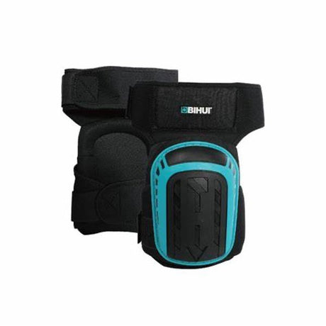 Bihui TPR black and turquoise knee pads with padded protection and adjustable straps for work and sports