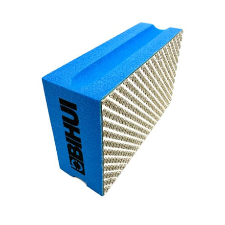 Bihui blue diamond hand sanding pad 60 grit with cream and grey diamond-coated surface and blue foam backing