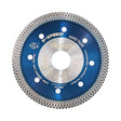 Bihui B Speedy 115mm diamond cutting blade with segmented grey and blue diamond edge showing three circular saw blades against light blue background