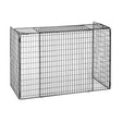 Black metal mesh extending nursery fire guard with expandable panels and hinged door, protective barrier for fireplaces and stoves