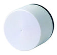 White cylindrical Honeywell mini door bell chime buzzer with concentric circular pattern on front face and dark top cap