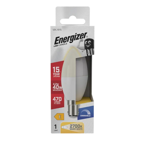 Energizer LED 4.2 (40W) 470 Lumens B15 Dimmable Bulb - Warm White | 1847-38