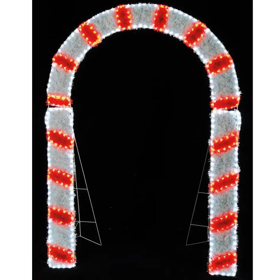 Premier - LED Candy Cane Arch Rope - 200cm x 150cm - White Red | FLI201132