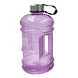 Large purple translucent water bottle with 2.2 litre capacity, featuring a screw-top lid with carrying strap, textured grip panels, and Urban Fitness branding on the front