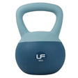 Urban Fitness 6kg dual soft kettlebell with light blue handle and dark blue rubber-coated base featuring UF branding