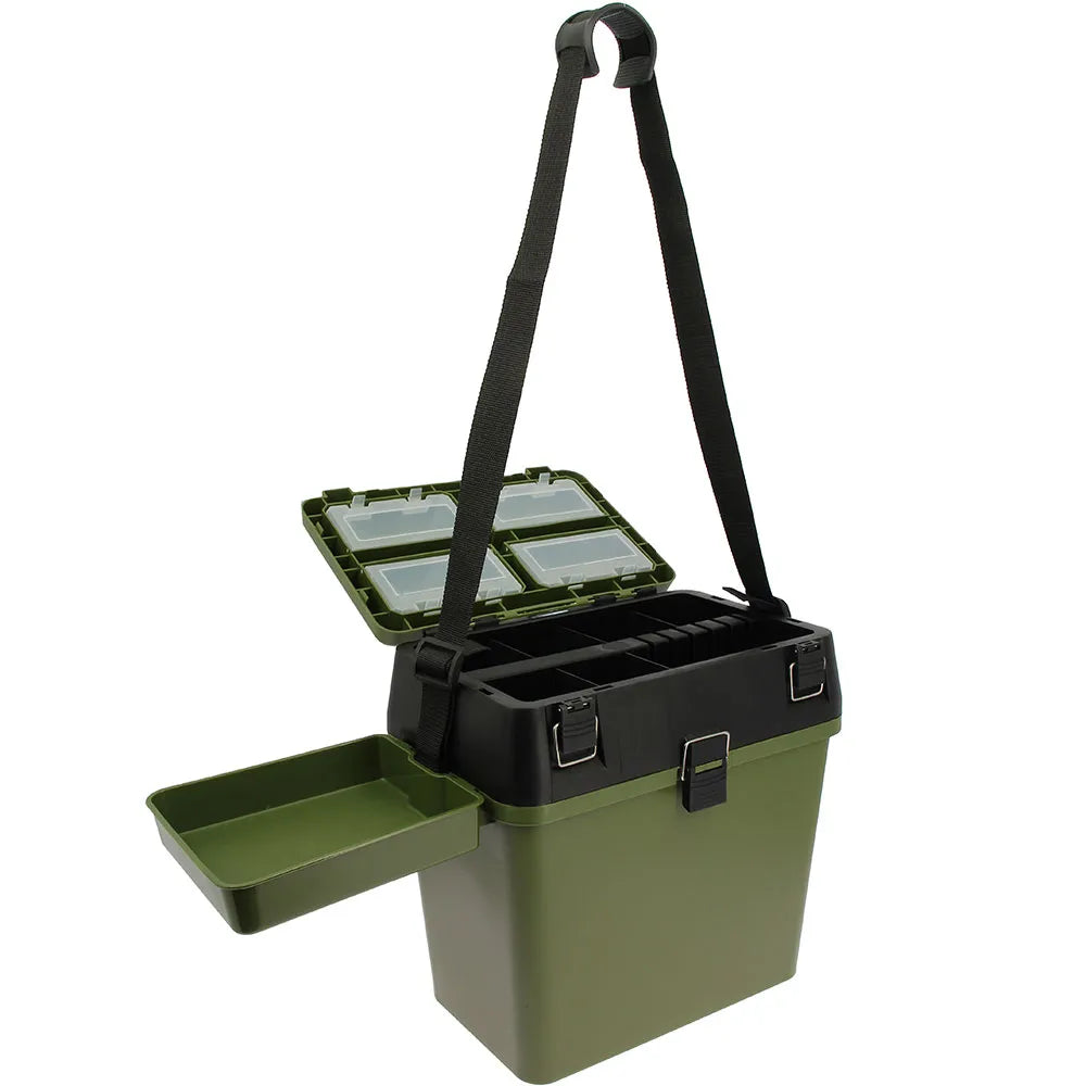 NGT Session Seat Box Ideal for Fishing  - Green | FBC-SEATBOX-GRN