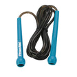 Fitness Mad Speed Skipping Rope with blue foam handles and black coiled rope, 9ft length, isolated on white background