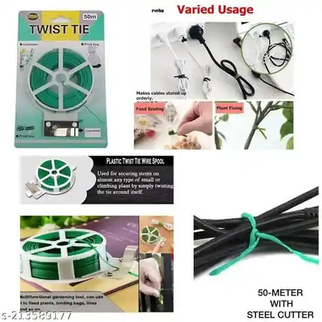 Green Blade Garden Twist Tie Tying Wire 50 Metre | TT100