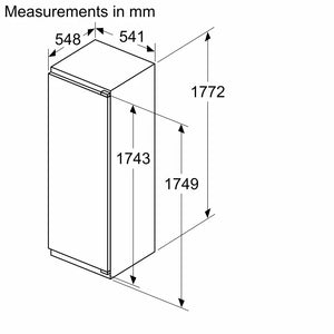 Bosch Series 4 Integrated Built In Tall Fridge - Fixed Hinge | KIR81VFE0G