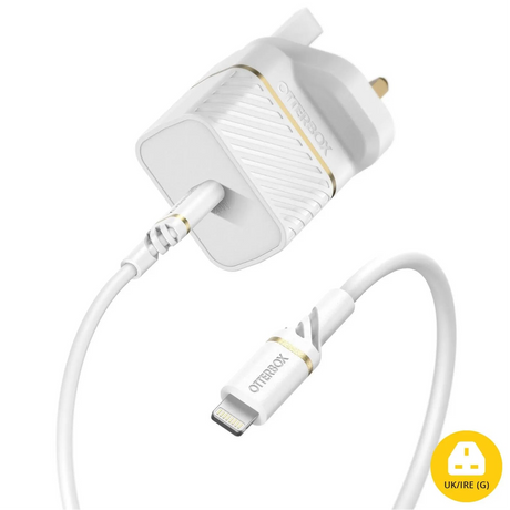 Otterbox Lightning Iphone to USB C 20W Wall Charger + Cable - White | 78-80482