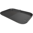 Black grill pan on a white background