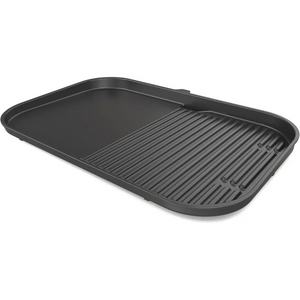 Black grill pan on a white background