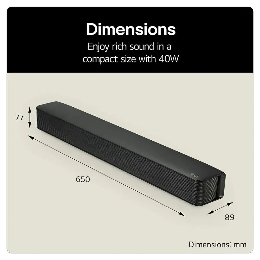 LG 2.0 All in One Soundbar - Black | SQM1.AGBRLLK