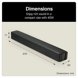 LG 2.0 All in One Soundbar - Black | SQM1.AGBRLLK