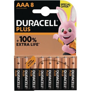 Duracell Plus AAA Batteries 8 Pack | 1836-24