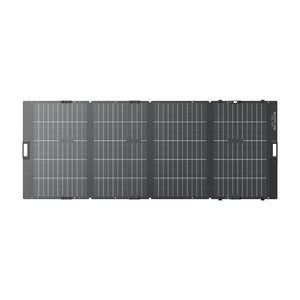 EcoFlow 400W portable solar panel featuring four foldable black monocrystalline panels with white grid lines and carrying handles, displayed in flat open configuration