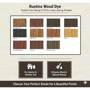 Rustins Wood Dye 1 Litre for Interior and Exterior - Light Teak | R650078